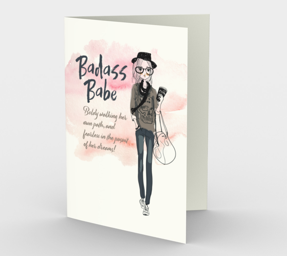 Badass Babe V1 Greeting Card &amp; Envelope