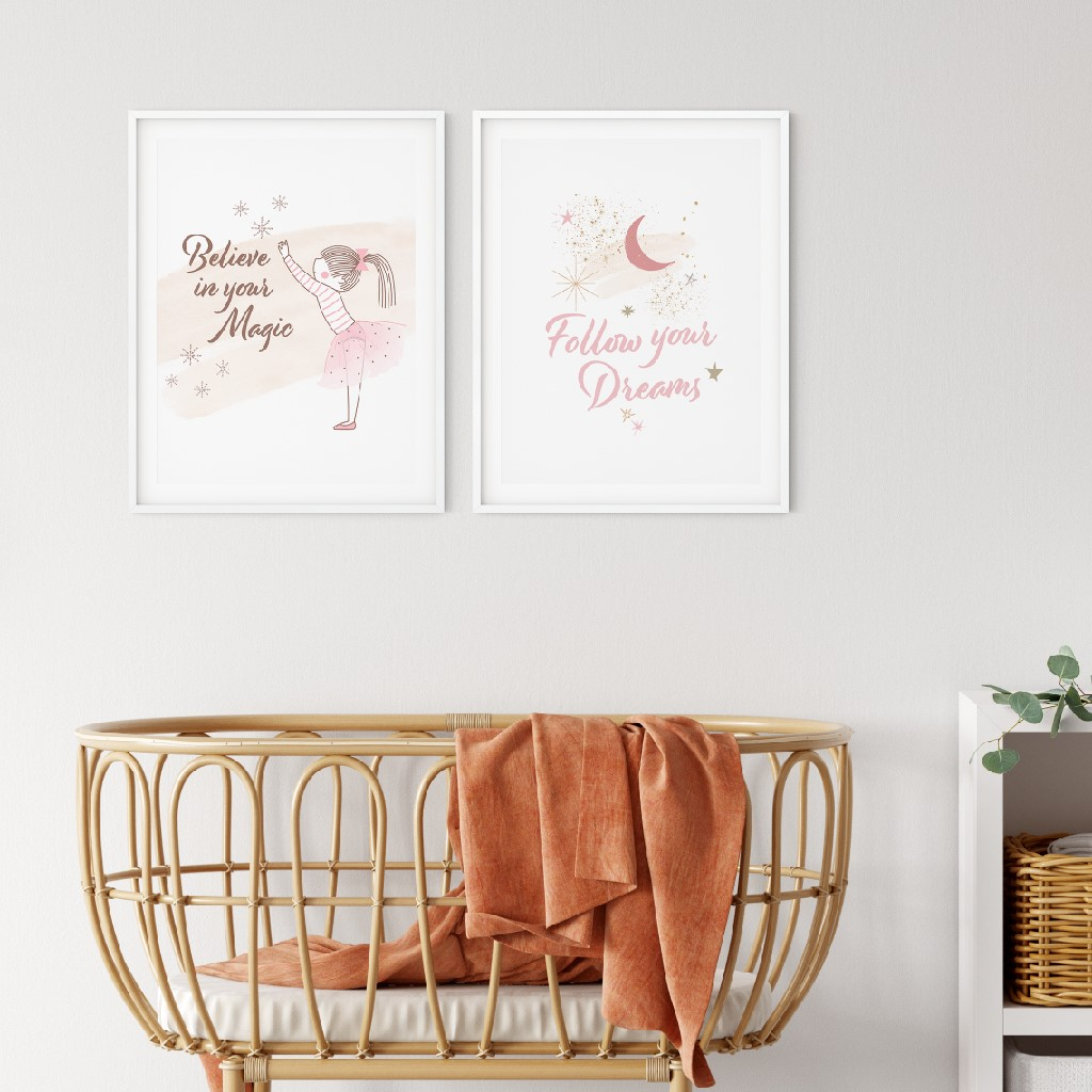 Set of 2 Wall Art - Believe Duo